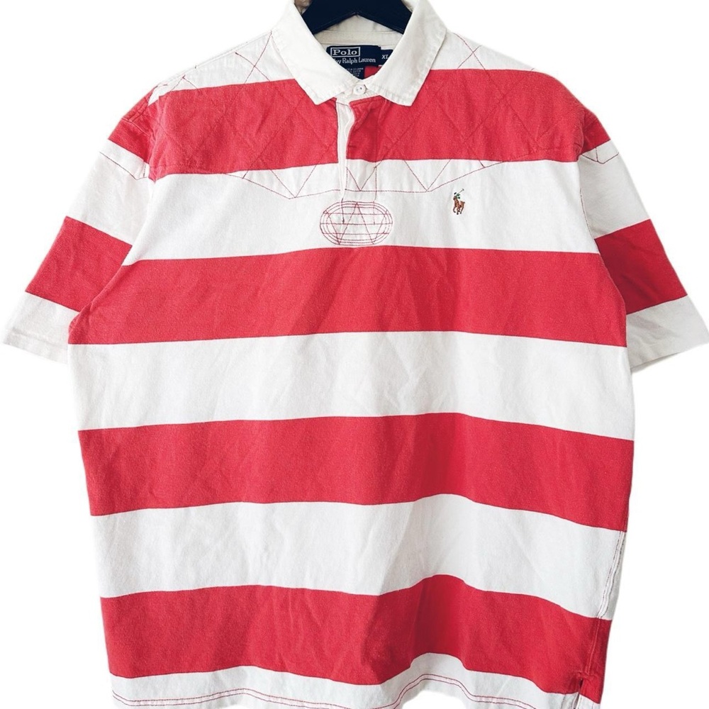 SOLD Polo Ralph Lauren Short-Sleeve Rugby Polo Shirt XL Grunge HipHop Streetwear